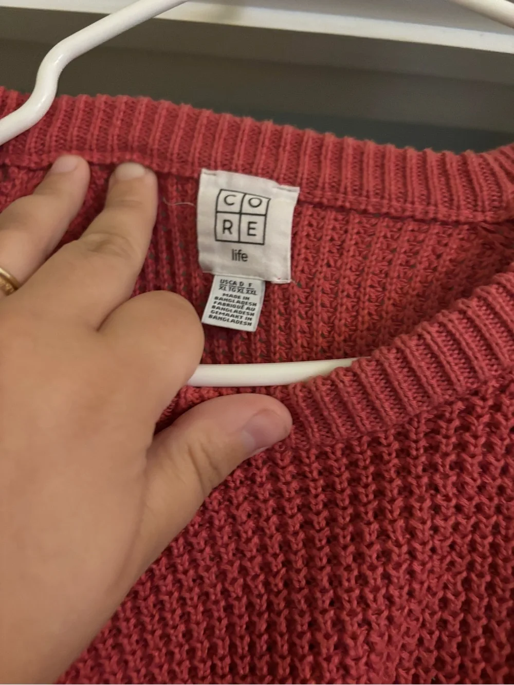 Women’s Chunky Crewneck Sweater - Rose Red